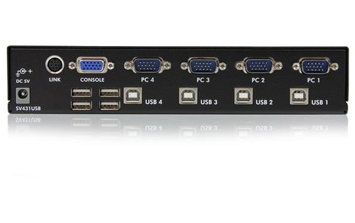 StarTech.com Commutateur KVM 4 Ports VGA USB, Montage en Rack - Switch KVM - 192