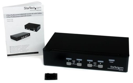StarTech.com Commutateur KVM 4 Ports VGA USB, Montage en Rack - Switch KVM - 192