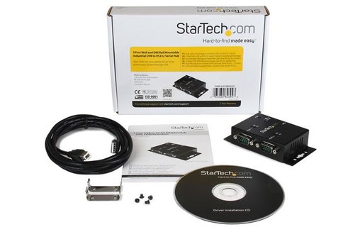 StarTech.com Hub adaptateur industriel USB vers série 2 ports à fixation murale
