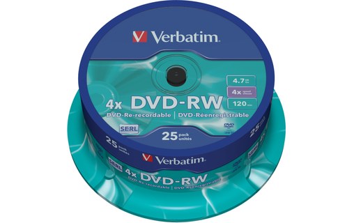 Verbatim DVD-RW Matt Silver 4.7Go DVD-RW 25pièce(s)