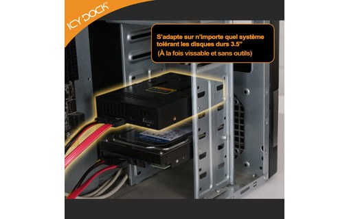 ICY DOCK MB882SP-1S-2B Boîtier convertisseur 3,5" SATA pour disque dur 2,5"/SSD