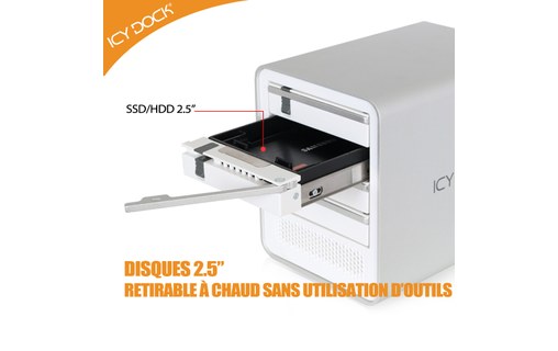 ICY DOCK MB882SP-1S-2B Boîtier convertisseur 3,5" SATA pour disque dur 2,5"/SSD