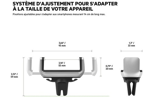 Belkin Car Vent Mount - Support de voiture pour smartphone (grille d'aération)