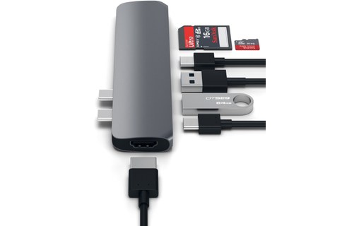 Satechi Pro Hub Adapter Gris Sidéral - Dock Thunderbolt 3 MacBook Pro Touch Bar