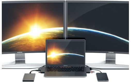 Satechi Pro Hub Adapter Gris Sidéral - Dock Thunderbolt 3 MacBook Pro Touch Bar