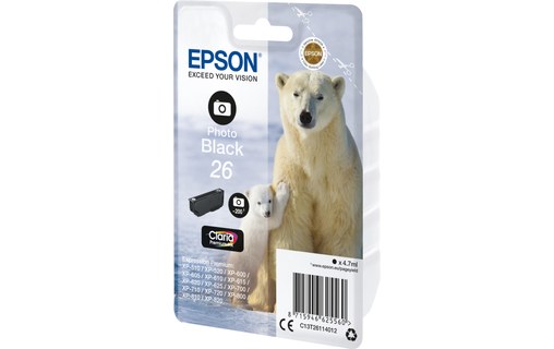 Epson 26 Photo Noir - Ours Polaire - Cartouche d'encre pour Expression Premium