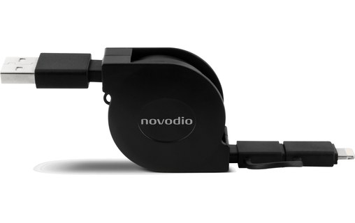 Novodio Extend - Câble de charge/synchronisation rétractable Lightning/micro-USB