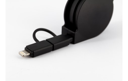 Novodio Extend - Câble de charge/synchronisation rétractable Lightning/micro-USB