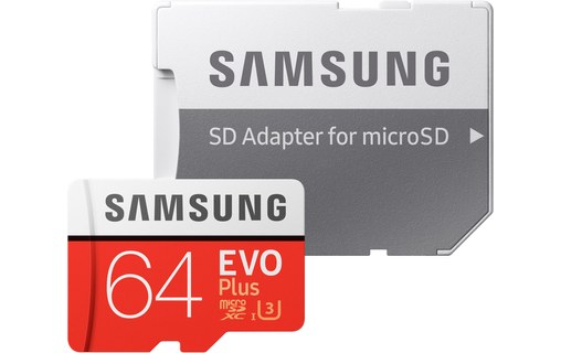 Samsung Carte micro-SDXC EVO Plus 64 Go + adaptateur SD