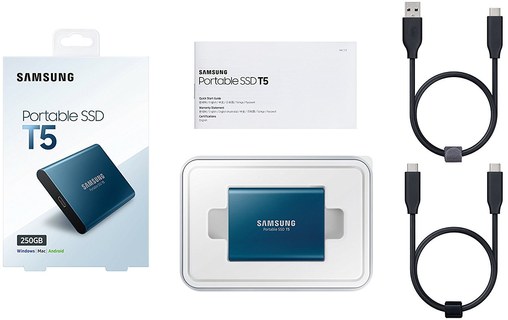 Samsung SSD Portable T5 500 Go Bleu