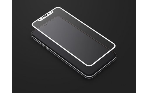 Total Cover 9H Glass blanc - Vitre de protection intégrale pour iPhone X / XS