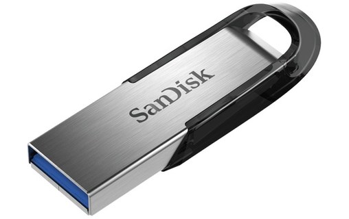 Clé USB SanDisk Ultra Flair 32 Go - Argent, Noir, Métal - USB 3.2
