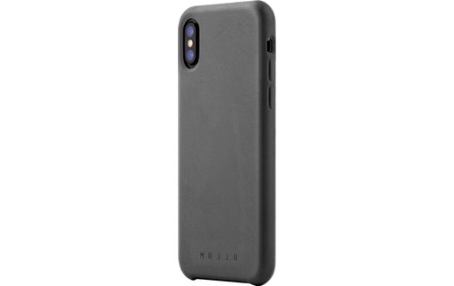 Mujjo Full Leather Case Gris - Coque pour iPhone X / XS