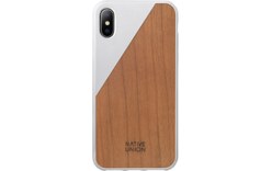 Native Union Clic Wooden White/Chestnut - Coque en bois pour iPhone X / XS