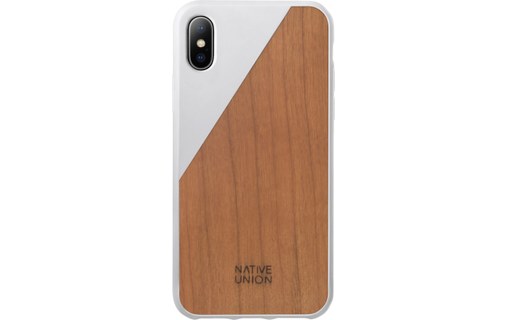 Native Union Clic Wooden White/Chestnut - Coque en bois pour iPhone X / XS