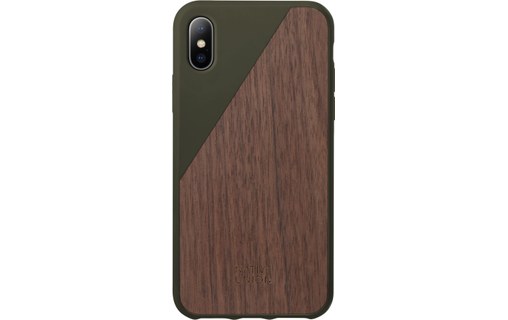 Native Union Clic Wooden Olive/Walnut - Coque en bois pour iPhone X / XS