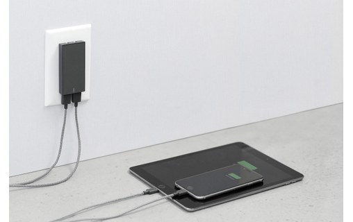 Native Union Smart Charger Slate - Chargeur ultra-fin 2 ports USB