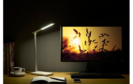 TableLight Blanc - Lampe de bureau LED avec chargeur induction Qi