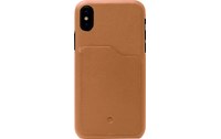 Beyzacases Iris Slot Tan - Coque en cuir pour iPhone X