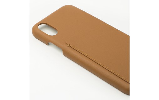 Beyzacases Iris Slot Tan - Coque en cuir pour iPhone X