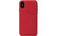 Beyzacases Iris Slot Rouge - Coque en cuir pour iPhone X