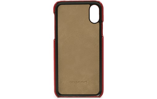 Beyzacases Iris Slot Rouge - Coque en cuir pour iPhone X