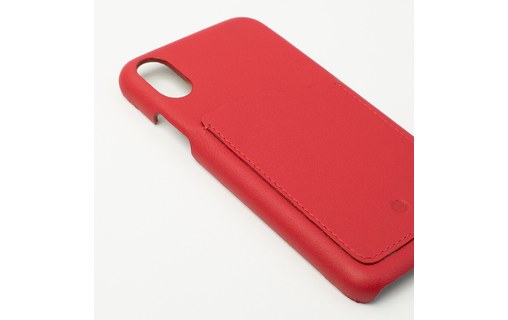 Beyzacases Iris Slot Rouge - Coque en cuir pour iPhone X