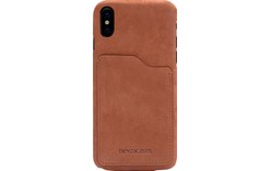 Beyzacases Pume Slot Tan - Coque en cuir pour iPhone X