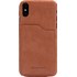 Beyzacases Pume Slot Tan - Coque en cuir pour iPhone X