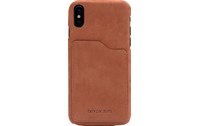 Beyzacases Pume Slot Tan - Coque en cuir pour iPhone X