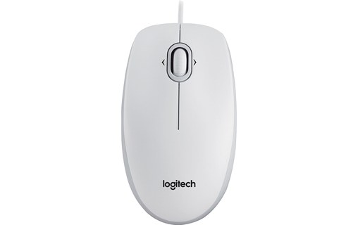 Logitech B100 Blanc - Souris optique filaire USB Mac/PC
