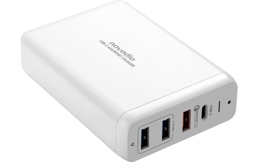 Novodio USB-C Multiport Charger - Chargeur iPhone/Macbook Pro QC 3.0 75W USB-C/A
