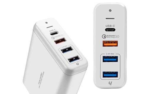 Novodio USB-C Multiport Charger - Chargeur iPhone/Macbook Pro QC 3.0 75W USB-C/A