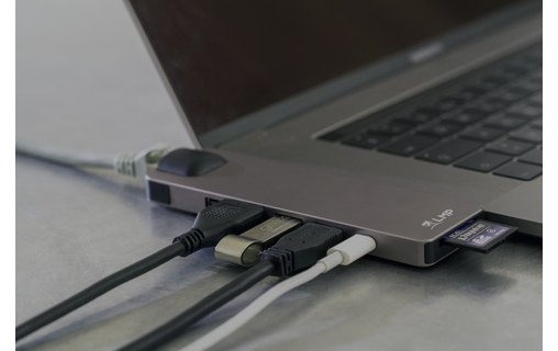 LMP USB-C Compact Dock 4K gris sidéral - Dock USB-C 8 ports
