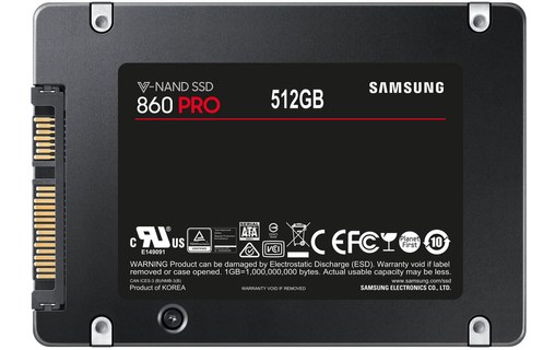 Samsung disque SSD Série 860 PRO - 512 Go 2,5" SATA III