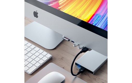 Satechi Aluminium Type-C Clamp Hub Pro argent - Hub USB-C pour iMac / iMac Pro