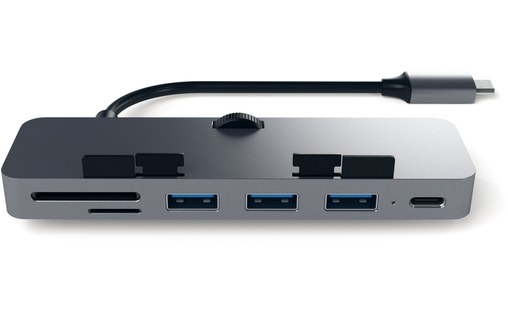 Satechi Aluminium Type-C Clamp Hub Pro gris sidéral - Hub USB-C pour iMac / Pro
