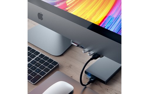 Satechi Aluminium Type-C Clamp Hub Pro gris sidéral - Hub USB-C pour iMac / Pro