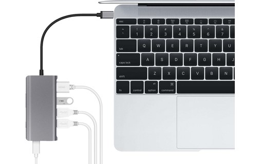 LMP USB-C Video Hub gris sidéral - Dock USB-C vers HDMI, USB 3.0 et USB-C