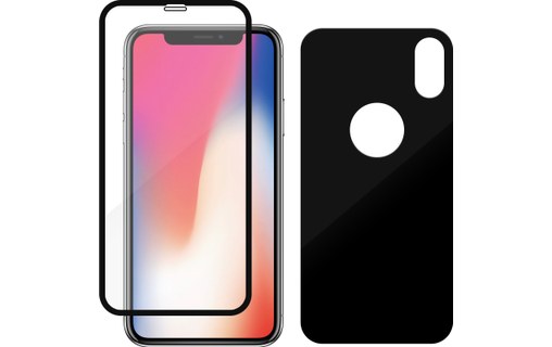 Novodio Total Armor 9H Glass Noir - Vitres protection avant/arrière iPhone X