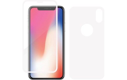 Novodio Total Armor 9H Glass Blanc - Vitres protection avant/arrière iPhone X