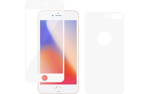 Novodio Total Armor 9H Glass Blanc - Vitres protection avant/arrière iPhone 8+