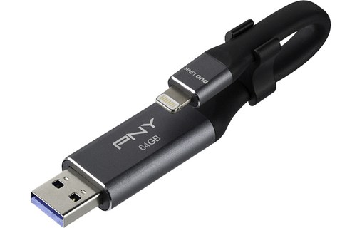 Pny Duo Link 3 0 Cable Design 64 Go Cle Usb 3 0 Et Lightning