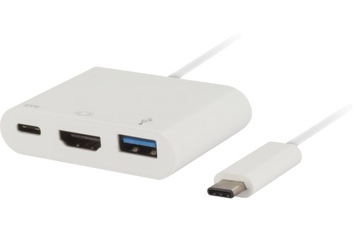 Glowjoy Adaptateur USB C vers HDMI 5 en 1 Type C Multiport avec 4K HDMI 2 ports USB 2.0 Adaptateur Hub avec port de charge PD Compatible avec console de jeu Switch Type C 1 port USB 3.0 