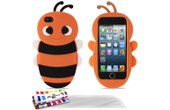 Coque souple Orange "Abeille" + 3 Films APPLE IPHONE 5