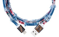 PlusUs LifeStar Premium Denim Checks - Câble Lightning vers USB 1 m