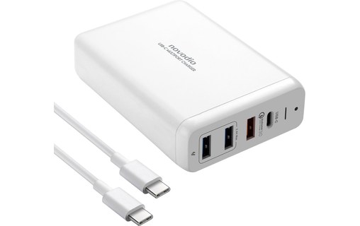 Novodio USB-C Multiport Charger + câble - Chargeur iPhone / MacBook Pro 75W  - Adaptateur Secteur - Novodio