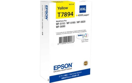 Epson T7894 - Encre Jaune XXL pour WF-5110/WF-5190/WF-5620/WF-5690