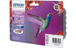 Encre Epson Multipack Colibri T0807 Claria 6 couleurs noir/cyan/magenta/jaune