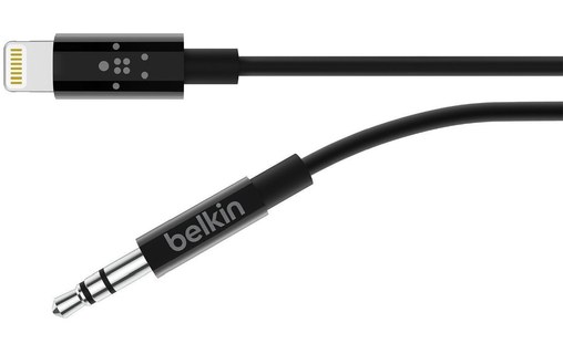 Belkin AV10172BT03-BLK - Câble audio jack 3,5 mm avec connecteur Lightning 90 cm